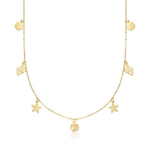 Pure Collection by Ross-Simons Italian 14kt Yellow Gold Sea Life Station Necklace Size 16 - 1 of 4