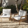 LuxenHome Outdoor Acacia Wood Armchairs with Cushions, Set of 2 - 2 of 4