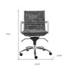 HomeRoots Gray and Silver Steel and Velvet Adjustable Swivel Rolling Conference Office Chair - 3 of 4