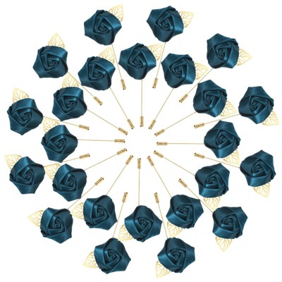 Unique Bargains Ribbon Alloy Outdoor Wedding Rose Flower Lapel Pin 48 Pcs