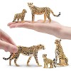 8PCS Cheetah Figurines with Cheetah Cubs, Realistic Jungle Zoo Animals Figurines Family Set, Educational Toy Cake Toppers Christmas Birthday Gift - 3 of 4