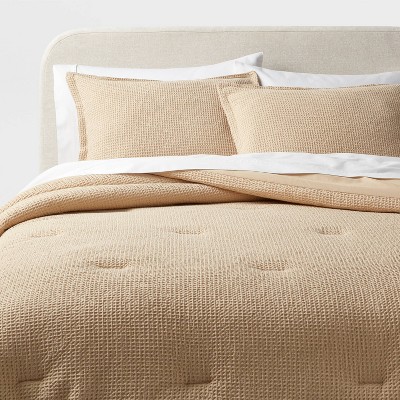 King Washed Waffle Weave Comforter And Sham Set Horseradish - Threshold ...