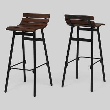 Set of 2 Pepperwood Wooden Barstool - Christopher Knight Home
