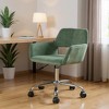 HomeRoots Green and Silver Upholstered and Steel Adjustable Swivel Rolling Office Chair - 2 of 4