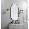 Elegant Lighting Oval Wall Mirror 24x40 Inch, Brass Metal Frame – Classic Bathroom or Entryway Decor - 3 of 4