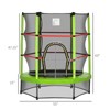 SEVOBAL 5FT Kids Trampoline with Enclosure Net Safety Pad and Steel Frame for Indoor Outdoor Toddler Round Bouncer, Green, 55"*55"*62.25" - 4 of 4