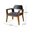 Outdoor Club Chairs Wood Style, Acacia Frame Lounge Chair Set with Black Backrest and Charcoal Cushions-Maison Boucle - 4 of 4