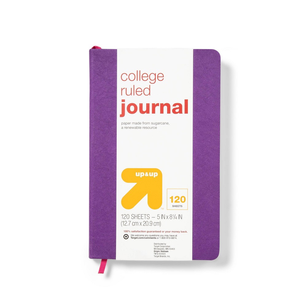 240 Sheets College Ruled Fashion Journal 5"x8.25" Purple - up & up™