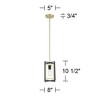 Possini Euro Design Nima Black Gold Mini Pendant Light 8" Wide Modern Open Rectangle Metal Fixture for Dining Room Kitchen Island - 4 of 4