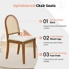 Walnut Farmhouse Dining Set for 6 - Solid Rubber Wood Table with 4 Upholstered Chairs & 1 Bench-Tanpinhause - 4 of 4