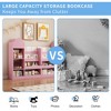 Wooden Kids Bookshelf Toy Storage Organizer with Bookcase, Kid's Bin Storage Unit with 6 Compartments 2 Baskets Bins Toys Box Organizer - 4 of 4