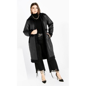 Women's Plus Size Hayden Coat - black | CITY CHIC - 1 of 4