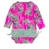 RuffleButts Baby Girls Tropical Long Sleeve UPF50+ One Piece Rash Guard - 2 of 4