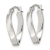 Black Bow Jewelry Twisted Oval Hoop Earrings in Sterling Silver - 20mm (3/4 Inch) - 2 of 4