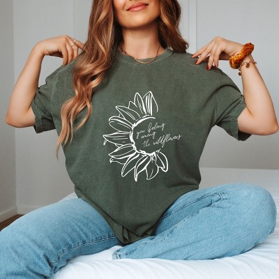 Simply Sage Market You Belong Among The Wildflowers Flower Garment Dyed Tee