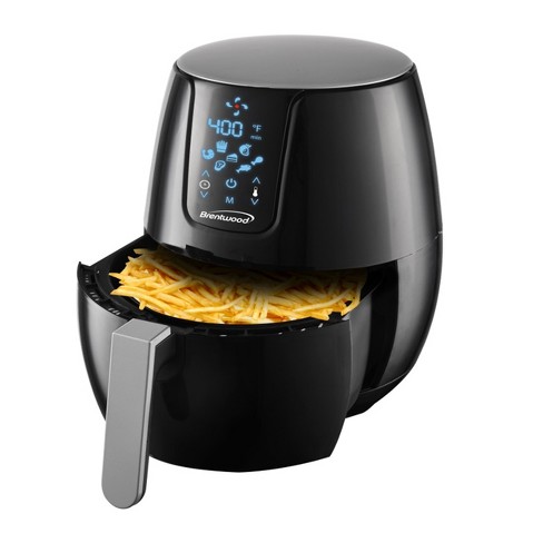 Brentwood Small 1400 Watt 4 Quart Electric Digital Air Fryer with Temperature Control in Red