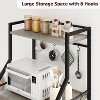 Kitchen Bakers Rack with Storage, 5-Tier Microwave Stand with 2 Wire Baskets & 8 Hooks, Freestanding Coffee Bar and Storage Shelves - 2 of 4