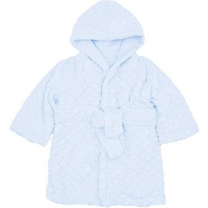 EVERYDAY KIDS Blue Baby Fleece Robe with Hood Cozy Hooded Bathrobe for Boys  Ages 0-9 Months Soft, Warm, Lightweight Infant Sleepwear, Loungewear - 1 of 4