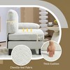 HOMCOM Module for Modular Sectional Sofa, Right Facing Armchair with Wood Legs and Pocket Spring for Living Room, Bedroom, Cream White - 3 of 4