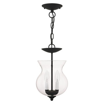 Heritage Black Mini Pendant with Clear Glass Shade