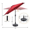 Ainfox 7.5ft Patio Umbrella Red With Round Umbrella Base - 2 of 4