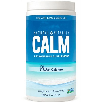 Natural Vitality Mineral Supplements Calm Plus Calcium Original Powder - Unflavored 16 oz