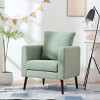 Barrel Chair,Chenille Accent Chair,Fabric Armchair Club Chair,Upholstered Arm Chair With Wood Legs,Waist Pillow,Padded Single Chair-Cuddlewood - 2 of 4