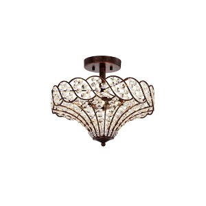 16" x 16" x 13" Maica 4 Light Crystal Semi Flush Mount, ETL Listed - Warehouse Of Tiffany - 1 of 3