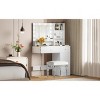 AZL1 Life Concept Dressers Luxury Vanity Table with LED Mirror Tempered Glass Top for Bedroom Dressing Room, White, 35.4"*15.7"*53.9" - 4 of 4