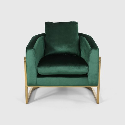 target green velvet chair