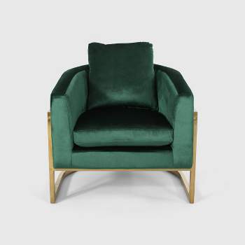 Briarcliff Modern Glam Velvet Armchair Green - Christopher Knight Home
