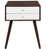 Kate and Laurel Finco Rectangle Wood Side Table, 18x15x24, Walnut Brown and White - 2 of 4