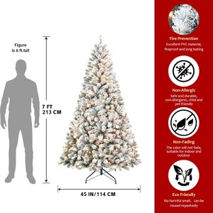 PAIHOME Flocked Christmas Tree – Snowy Artificial Holiday Tree and Sturdy Metal Stand for Home, Office, Apartment Decoration - 1 of 4