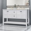 60" Double Bathroom Vanity, Modern Bathroom Storage Cabinet, Bathroom Cabinet With 2 Drawers, 2 Double-door Cabinets, Bottom Shelf - 3 of 4