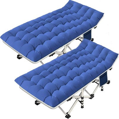 Sportneer 2 Pack Camping Cot with Mattress Comfortable Cot Bed Folding Cot Heavy Duty Cots for Sleeping with Carry Bag