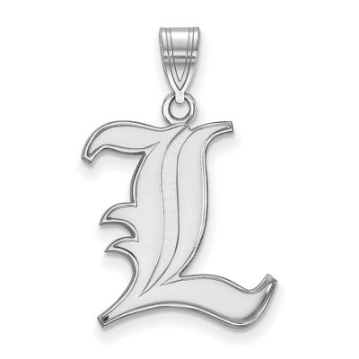 Black Bow Jewelry 14k White Gold Louisville Cardinals NCAA Large Pendant