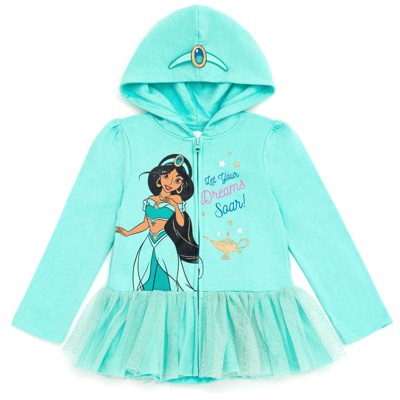 Disney Princess Jasmine Little Girls Fleece Zip Up Hoodie Dress 7-8