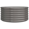 Aghana Digitals Grey Round Powder-Coated Steel Outdoor Garden Planter, 61 Gallon Large Capacity for - 2 of 4