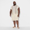 Pride Adult Boxy Oversized V-Neck Open Knit Stitch Pullover Sweater - Ivory Striped - 3 of 3