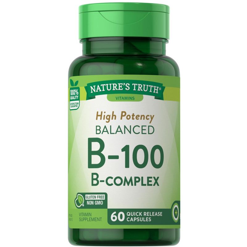 Nature's Truth Vitamin B Complex with B-100 | 60 Capsules, 1 of 5