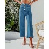 Coolmee Women's Wide Leg Jeans High Waisted Straight Leg Jeans Buttoned Loose Denim Pants with Pocket - 4 of 4