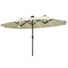 Maggift  15ft Large Patio Umbrella with Solar Lights, Twin Umbrella Outdoor Patio, Double-Sided Rectangle Market Umbrella for Garden, White 181.1" - 2 of 4