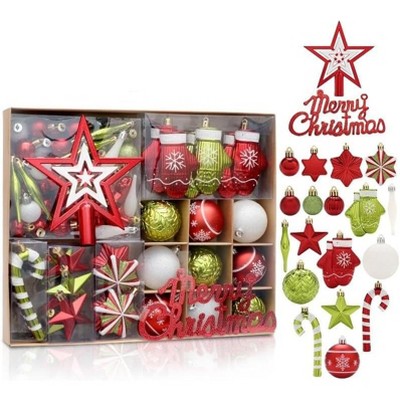 70 pcs Christmas Hanging Balls, Christmas Tree Balls Ornaments Shatterproof Plastic Decorative