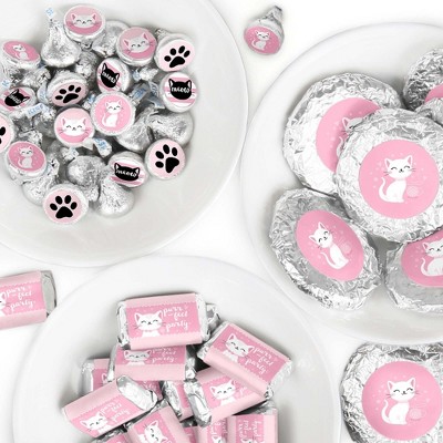 Big Dot of Happiness Purr-fect Kitty Cat - Kitten Meow Baby Shower or Birthday Party Candy Favor Sticker Kit - 304 Pieces