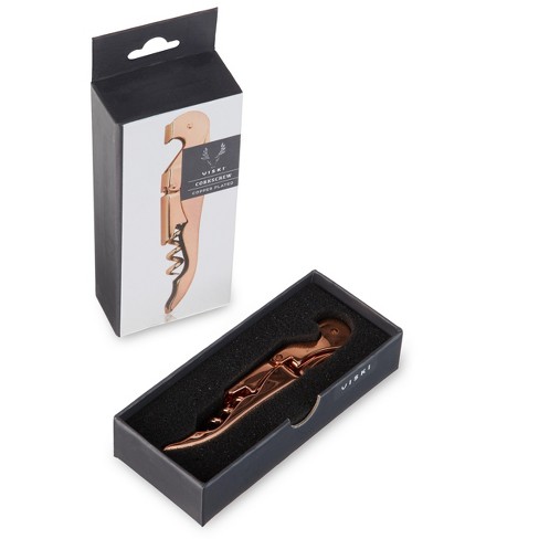 Viski Copper Double Hinged Corkscrew Wine Bottle Opener And Foil Cutter ...