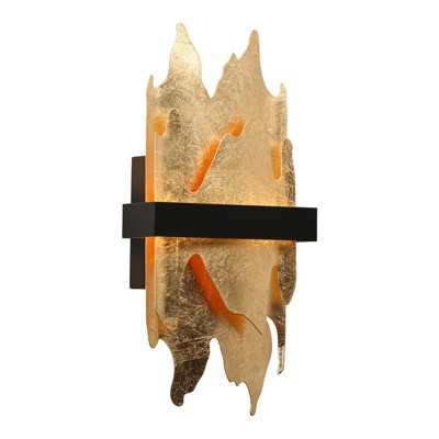 LNC Synthienniser 1-Lights 6.7" Luxury and Glam Integrated LED Wall Lightss, Goldleaf and Black
