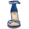 Allegra K Women's Rhinestones Crisscross Strap Strappy Chunky Heel Sandals - 2 of 4
