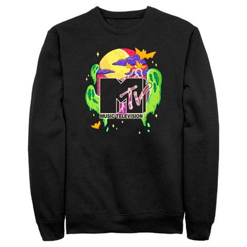 Men s MTV Colorful Halloween Logo Sweatshirt Black 2X Large