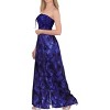 LA LEELA Women's Tube Dress Boho Smocked Maxi One Size Navy Tie Dye - 2 of 3