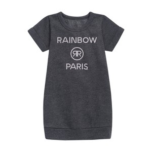 - Rainbow High - Rainbow Paris Pearls Graphic Short Sleeve Fleece Dress - 1 of 3